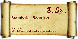 Baumhakl Szabina névjegykártya